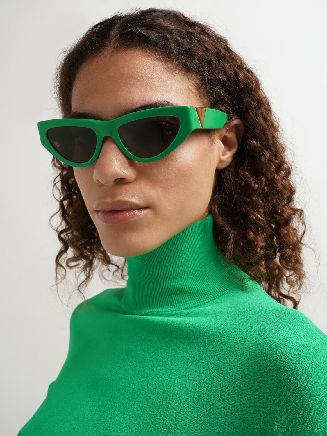 Shop Bottega Veneta Bv1176s Acetate Sunglasses In Green
