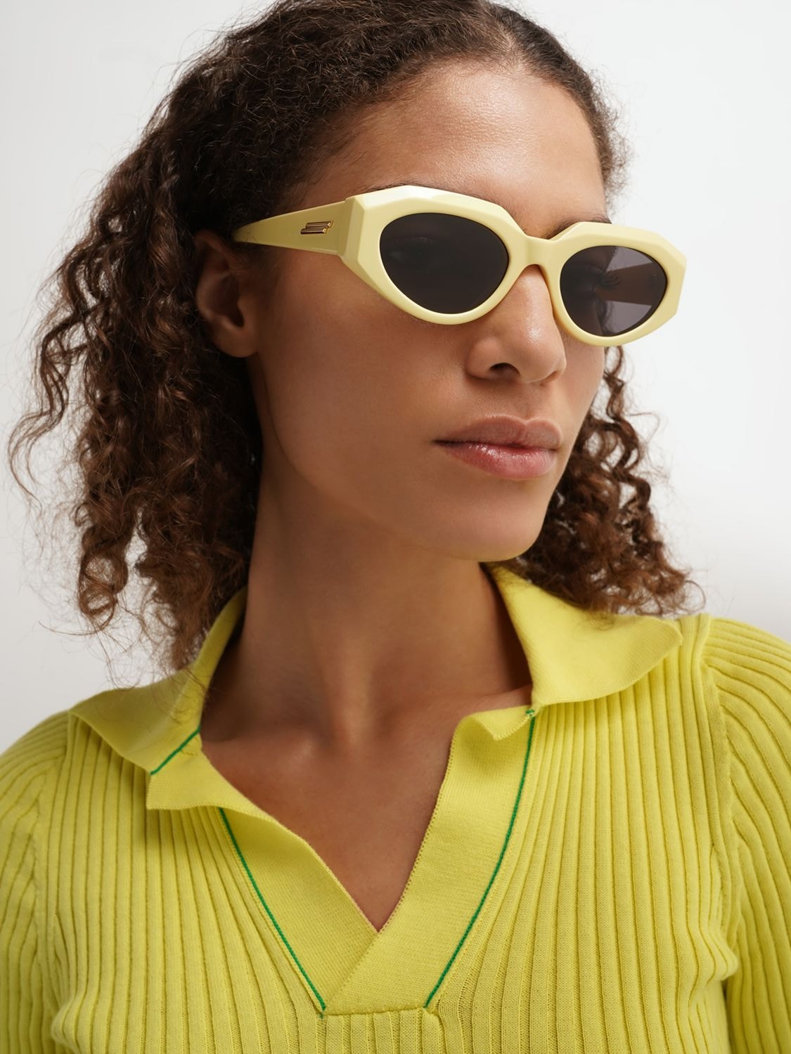 Shop Bottega Veneta Bv1031s Acetate Sunglasses In Yellow