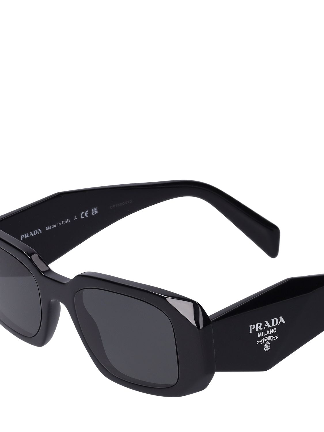 Prada Symbole Squared Acetate Sunglasses In Black,grey