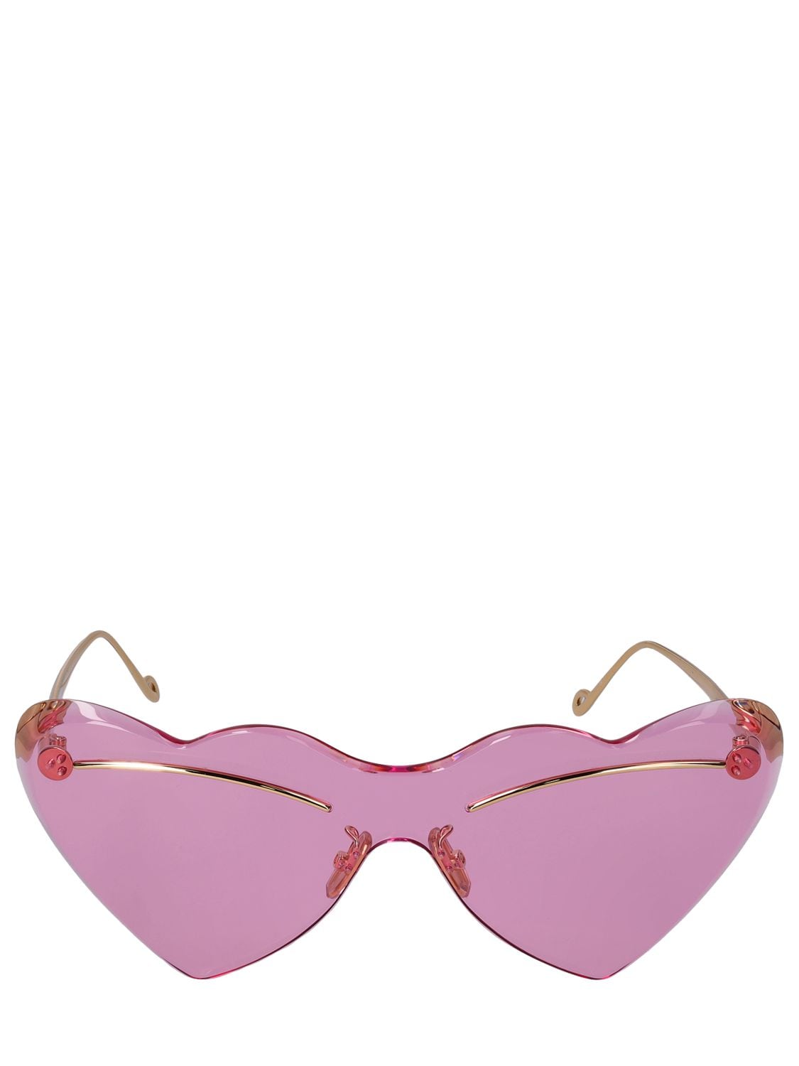 Loewe Paula's Ibiza Heart Frameless Sunglasses In Gold,pink