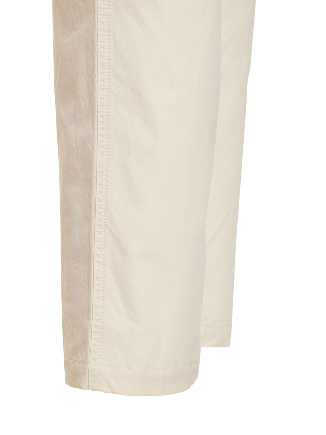 Shop Apc Straight Cotton Canvas Pants In Ecru