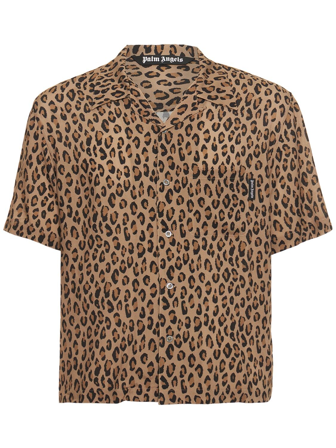 Leopard Print Viscose Bowling Shirt