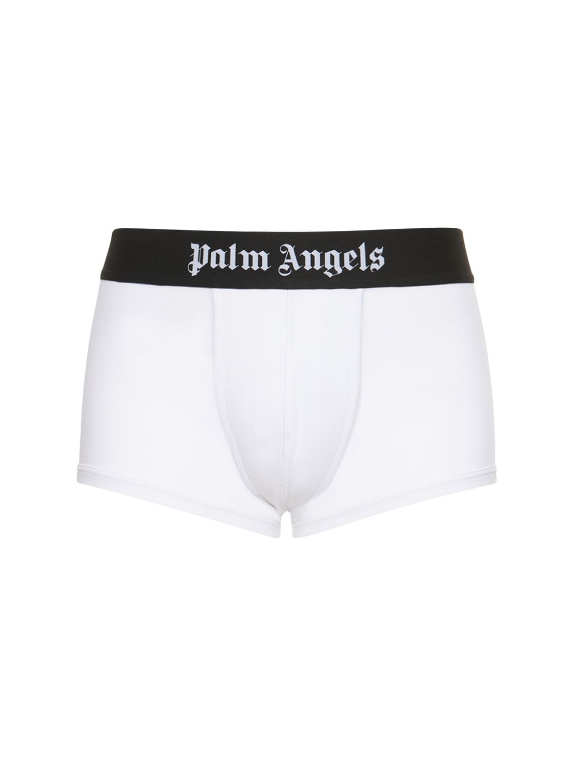 Palm Angels Logo Stretch Cotton Boxer Briefs In White