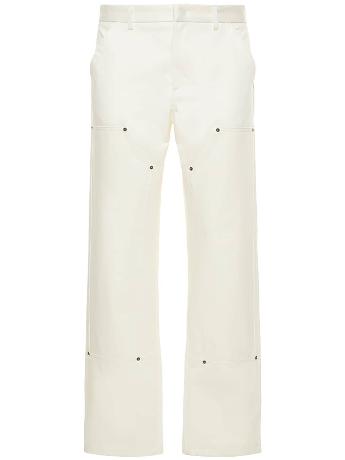 424 Straight Cotton Canvas Pants In White