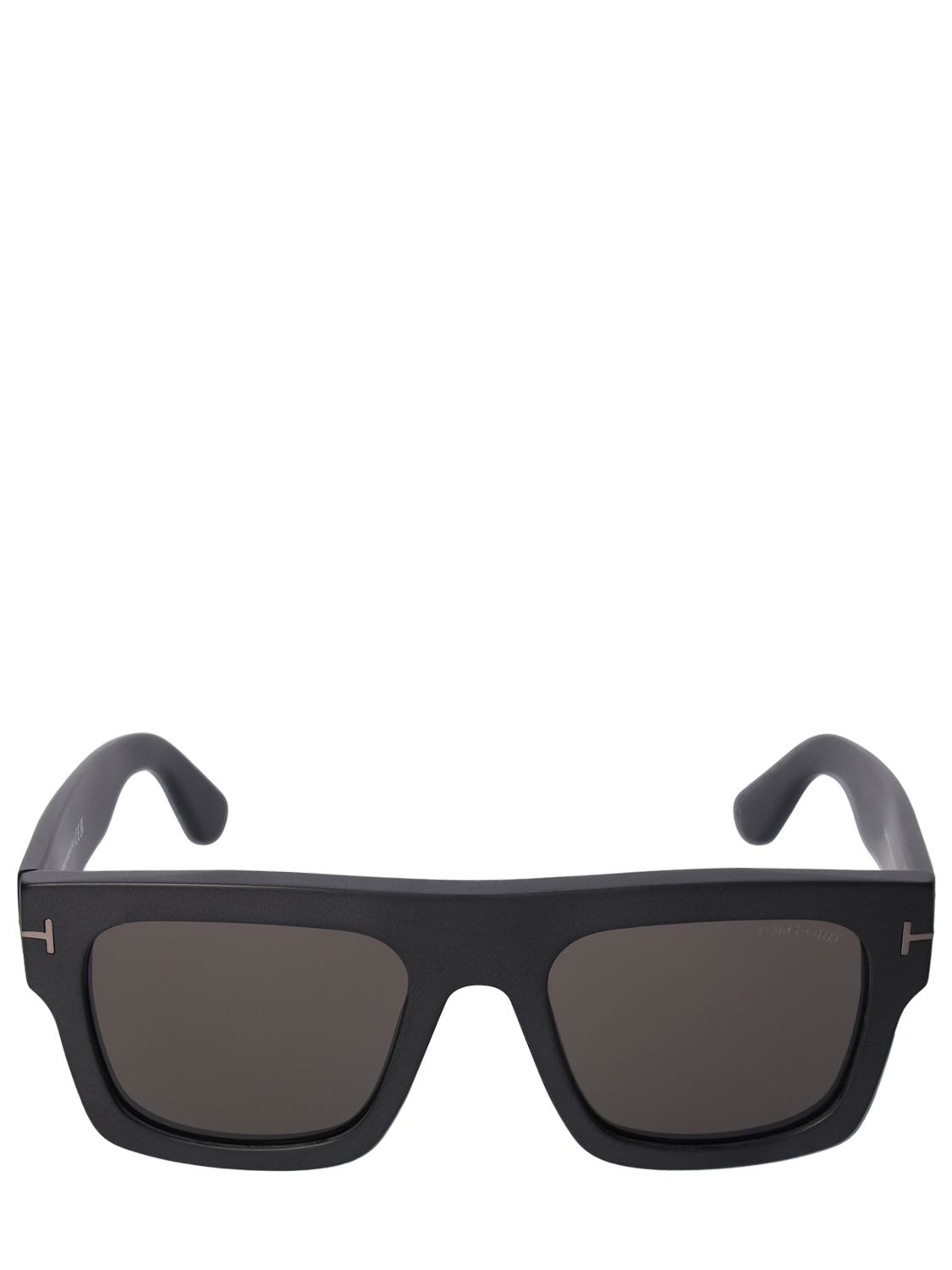 Tom Ford Fausto Squared Eco-acetate Sunglasses In Black,smoke | ModeSens