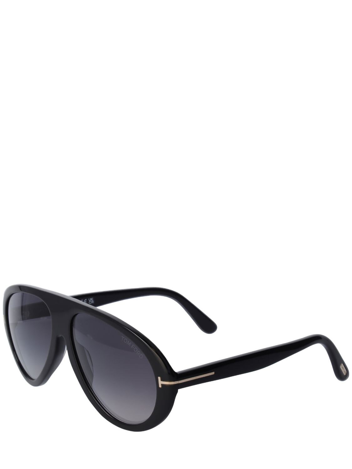 Shop Tom Ford Camillo Pilot Eco-acetate Sunglasses In Black,smoke