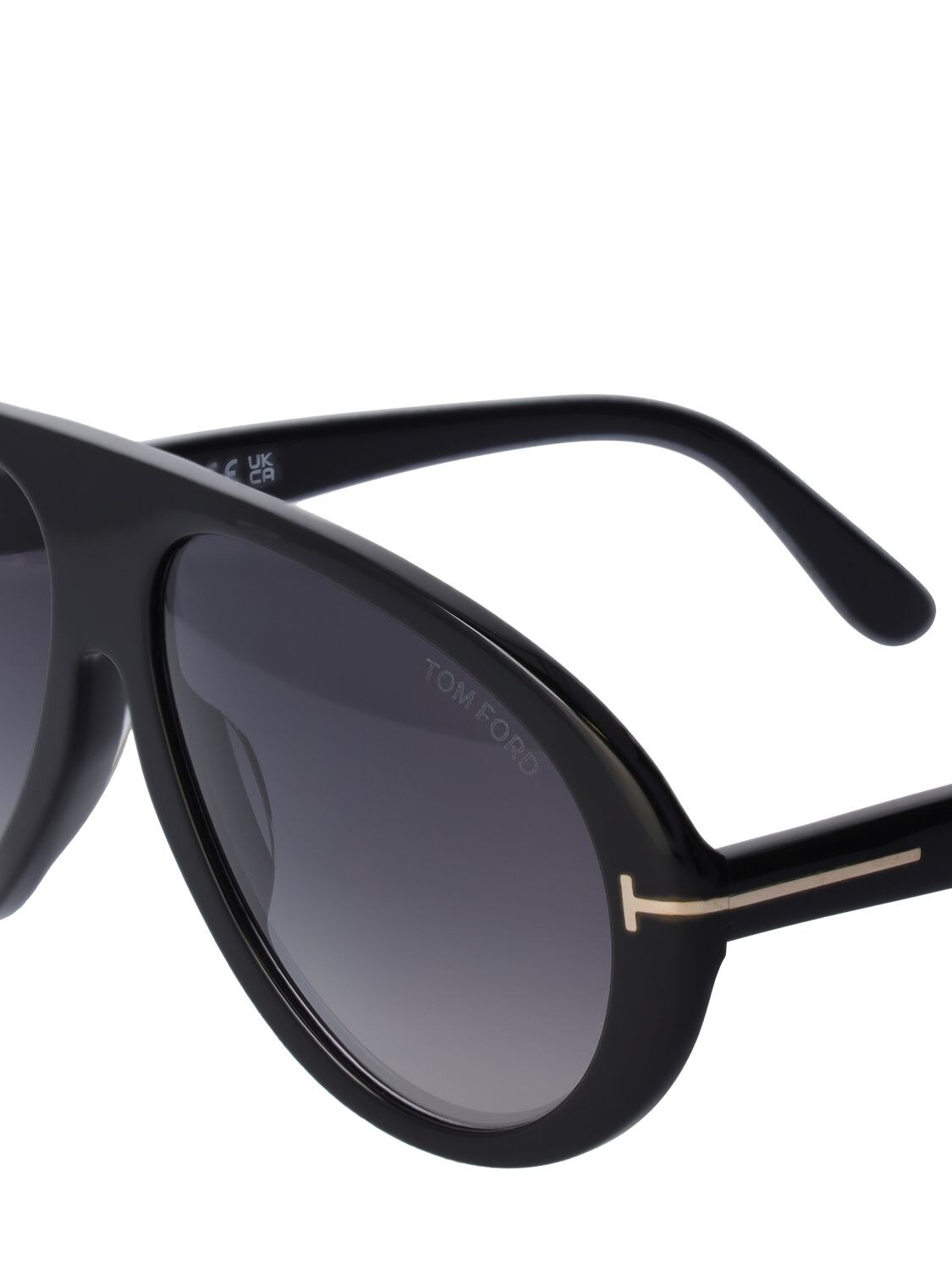 Shop Tom Ford Camillo Pilot Eco-acetate Sunglasses In Black,smoke