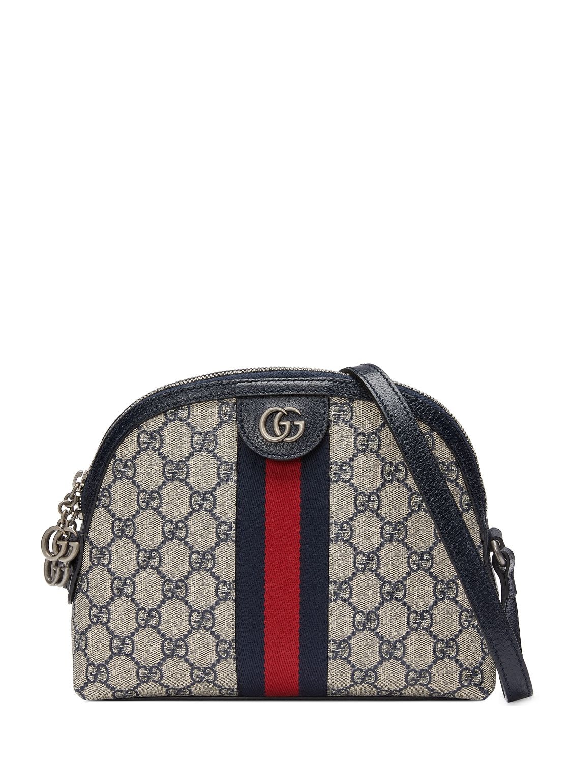 Gucci Ophidia Gg Supreme Shoulder Bag In 블루 베이지