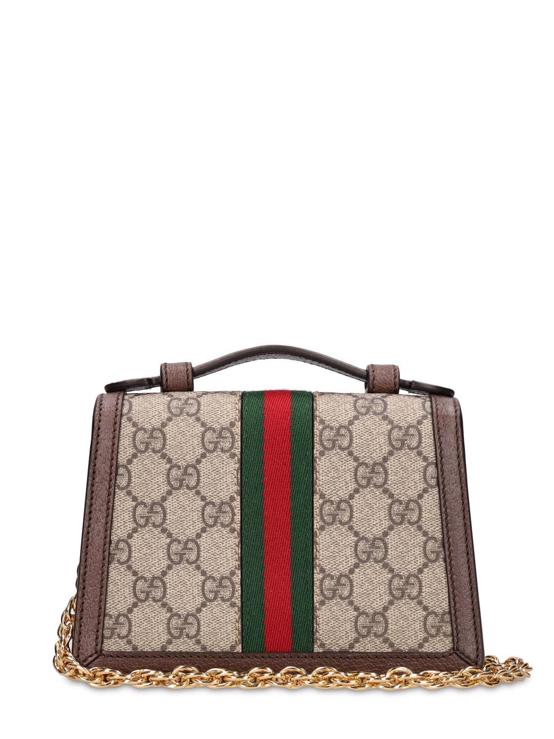 Shop Gucci Ophidia Gg Supreme Shoulder Bag In Beige Ebony