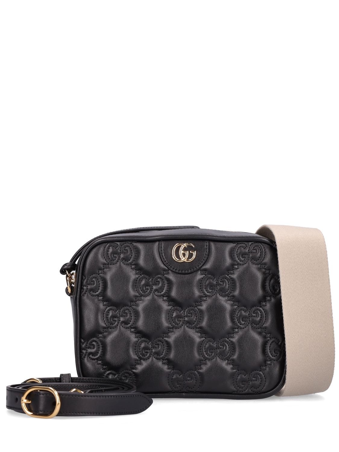 Shop Gucci Ophidia Gg Matelassé Leather Camera Bag In Black