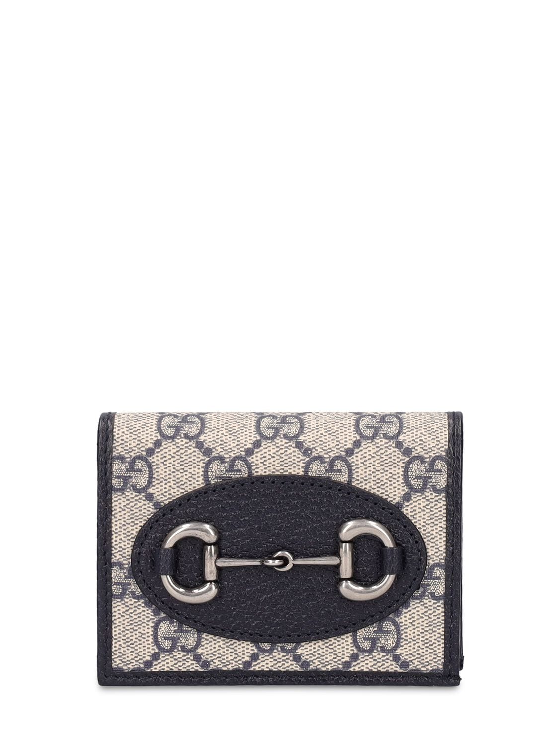 Gucci Monogram Horsebit Trifold Wallet - shop 