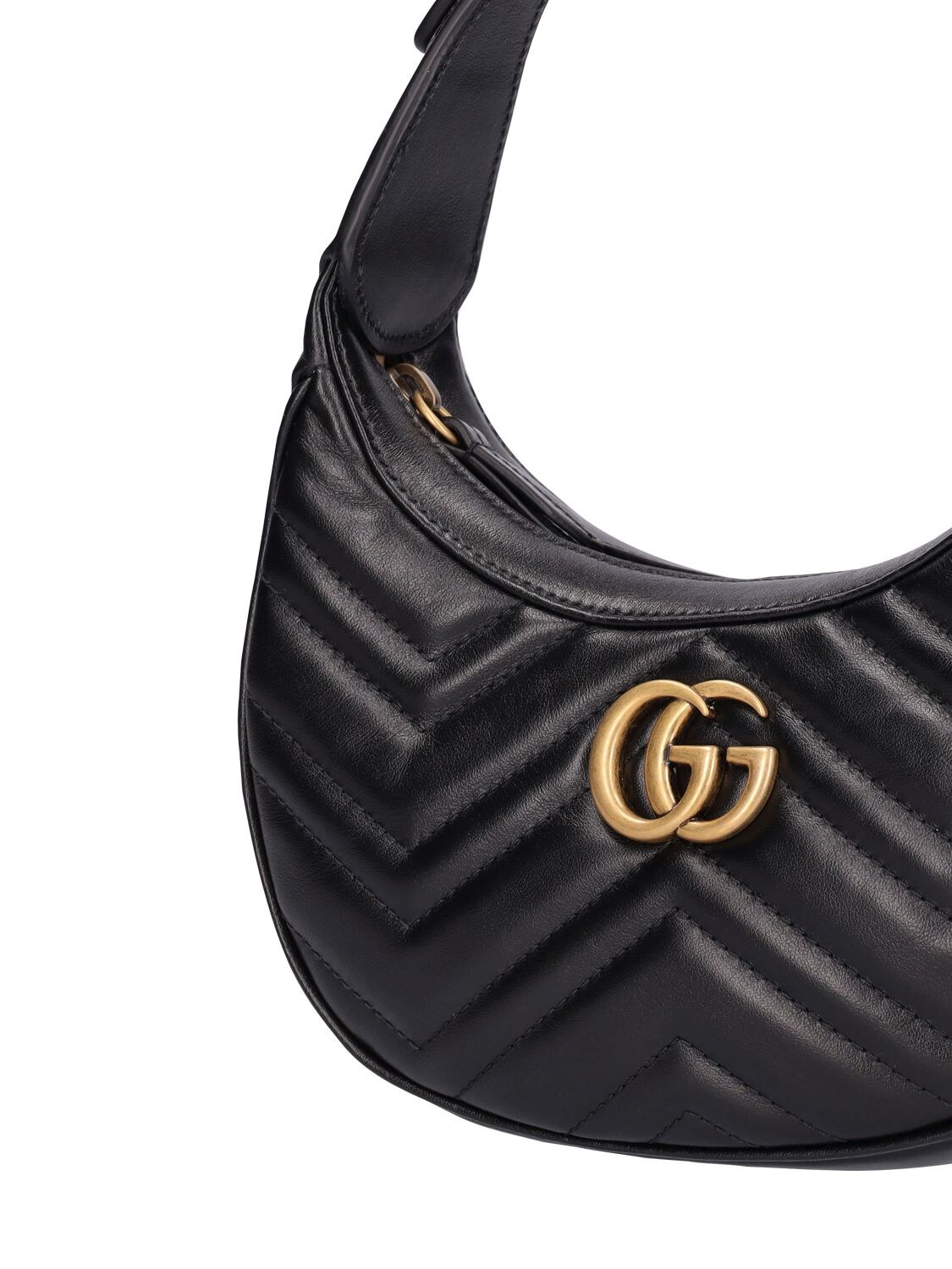 Shop Gucci Mini Gg Marmont Leather Bag In Black