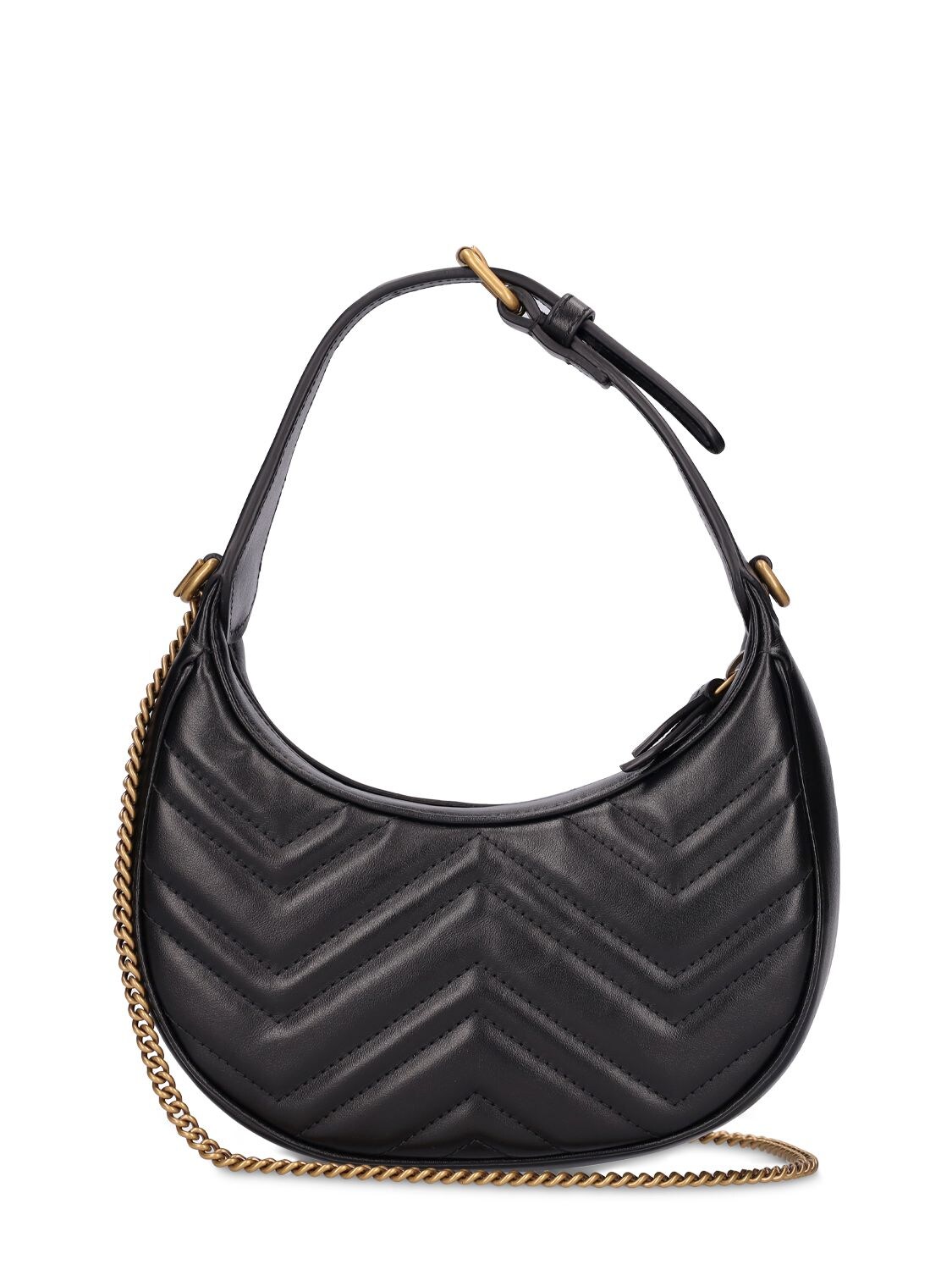 Shop Gucci Mini Gg Marmont Leather Bag In Black