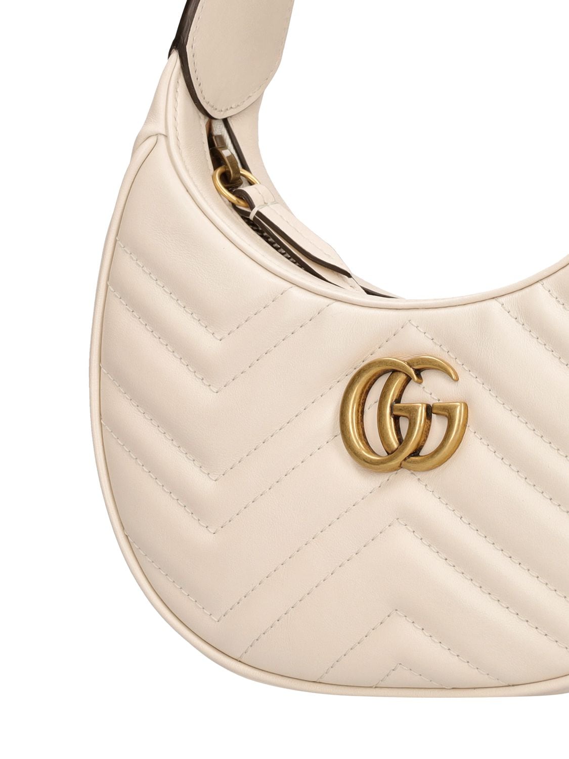 Shop Gucci Mini Gg Marmont Leather Bag In Mystic White