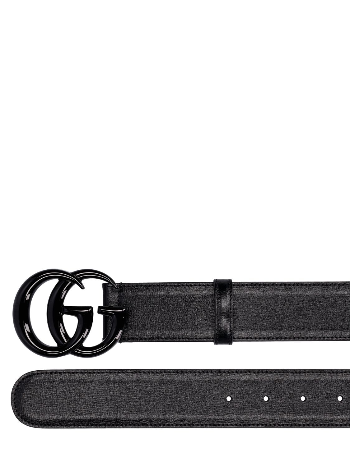Shop Gucci 4cm Gg Marmont Leather Belt In Black