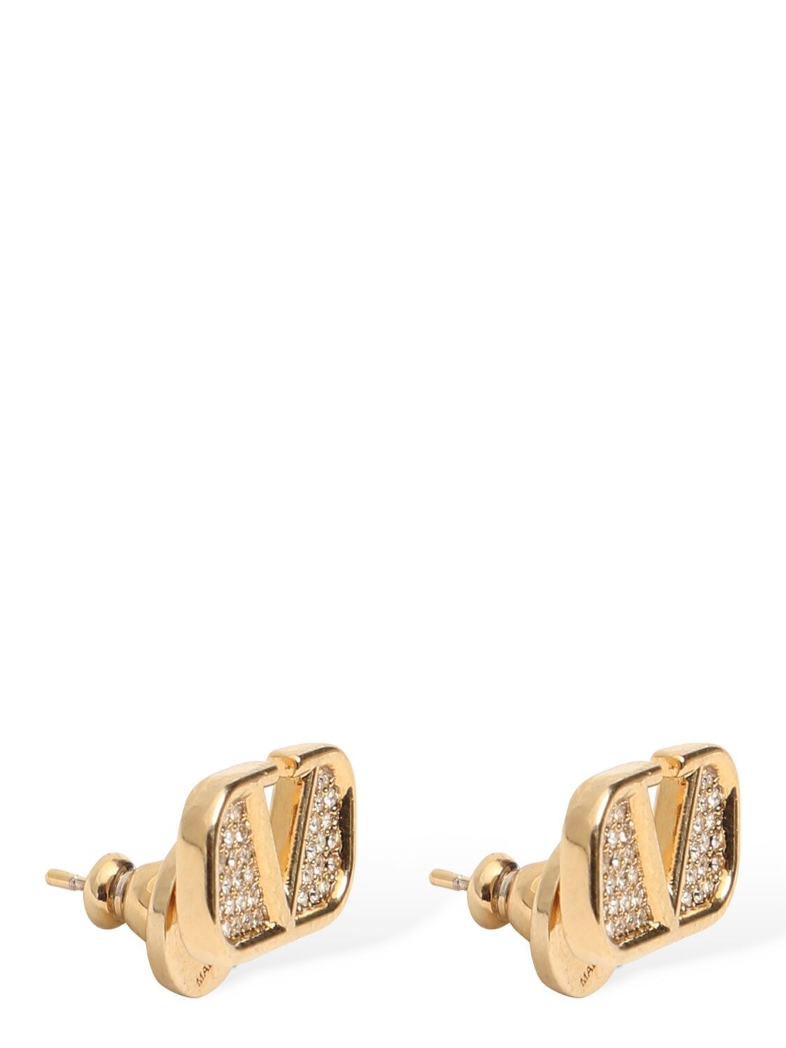 Crystal v logo signature stud earrings - Valentino Garavani - Women