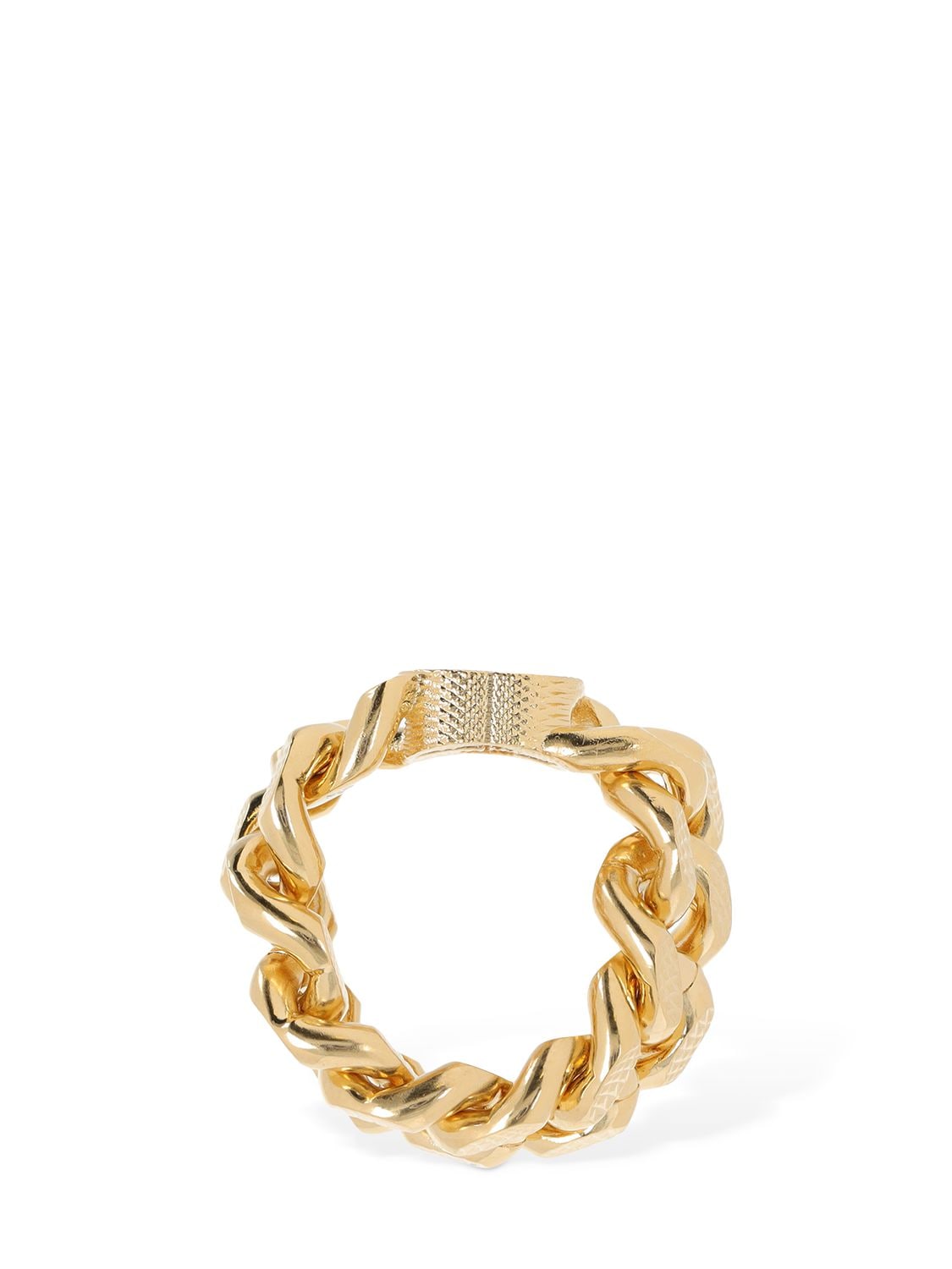 Shop Gucci Interlocking G Chain Ring In Gold