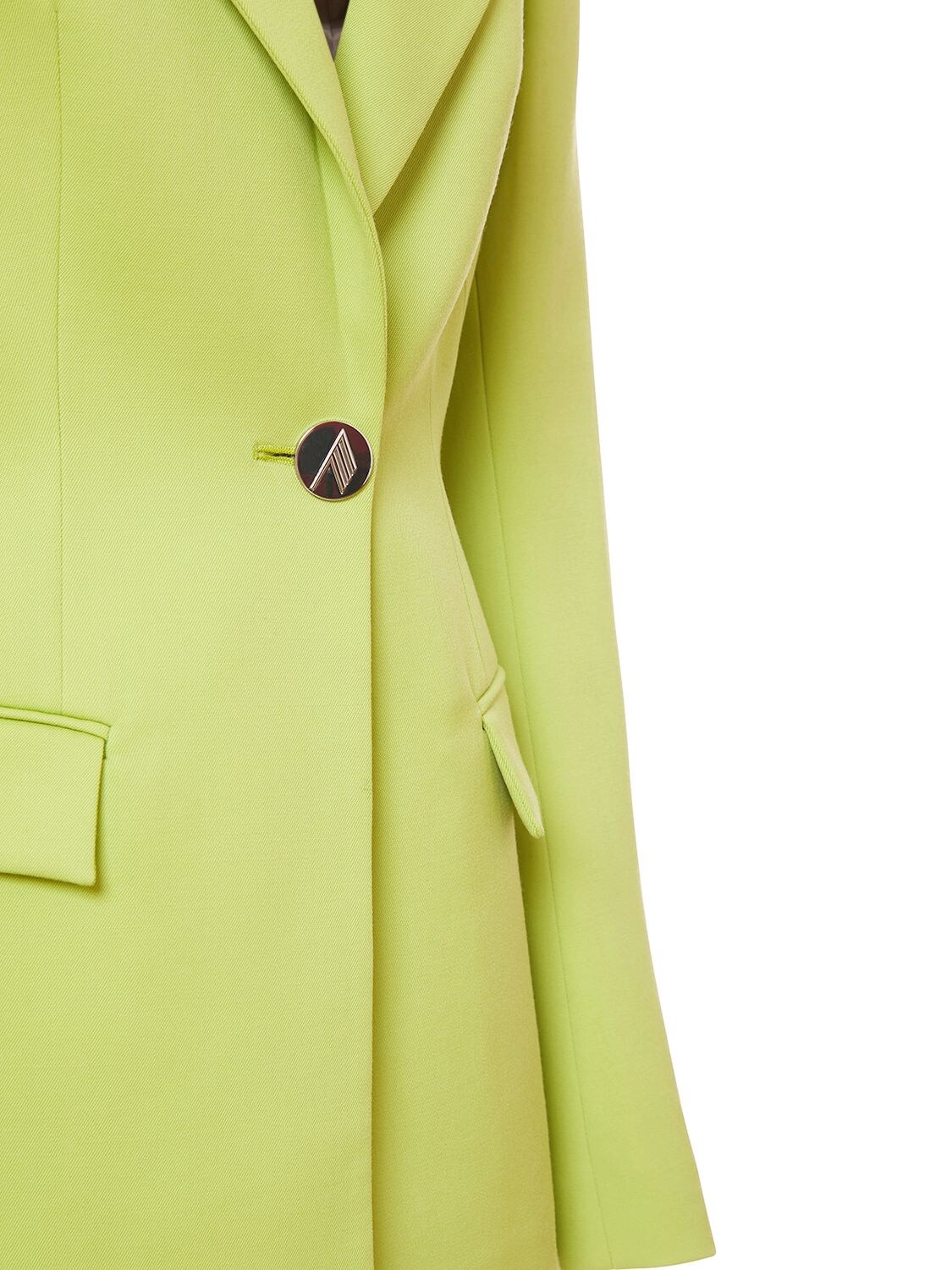 Attico Single-breasted Stretch-wool Blazer In Green