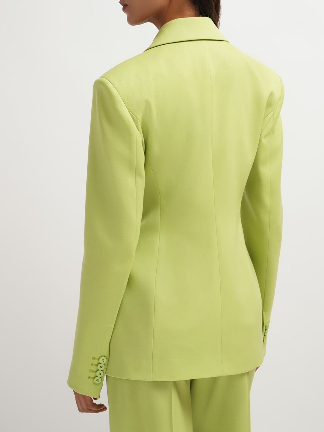 Attico Single-breasted Stretch-wool Blazer In Green