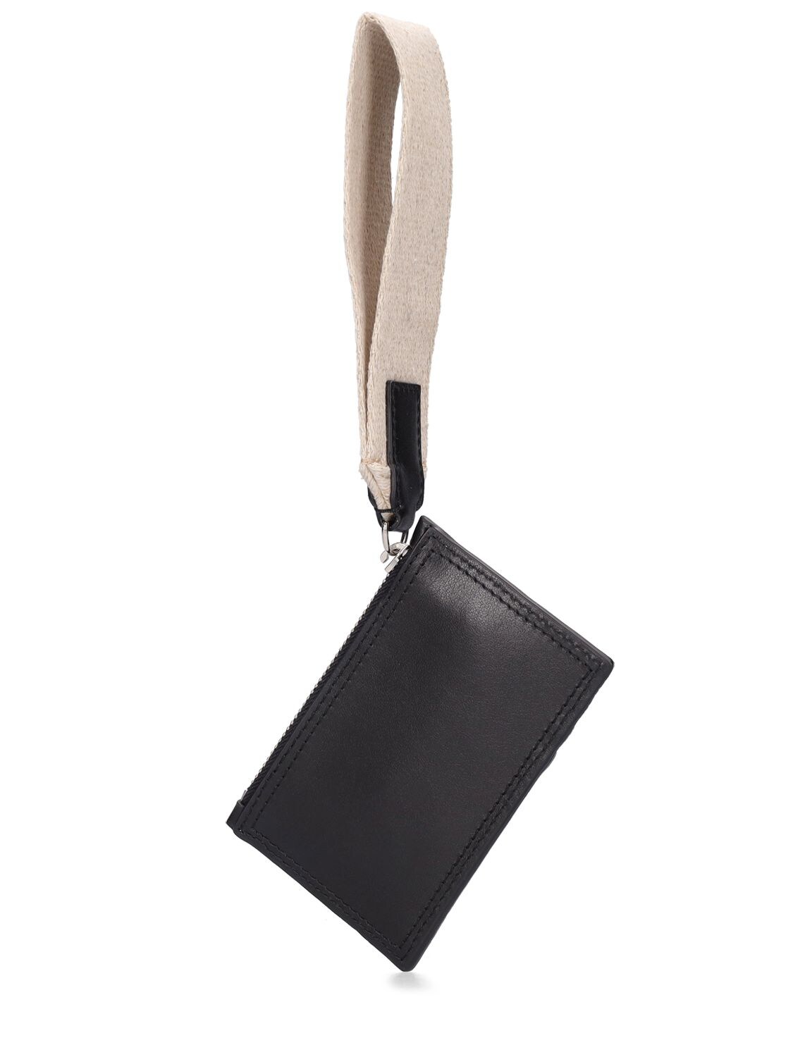 Le Porte Nastrinu Leather Cardholder in Black - Jacquemus
