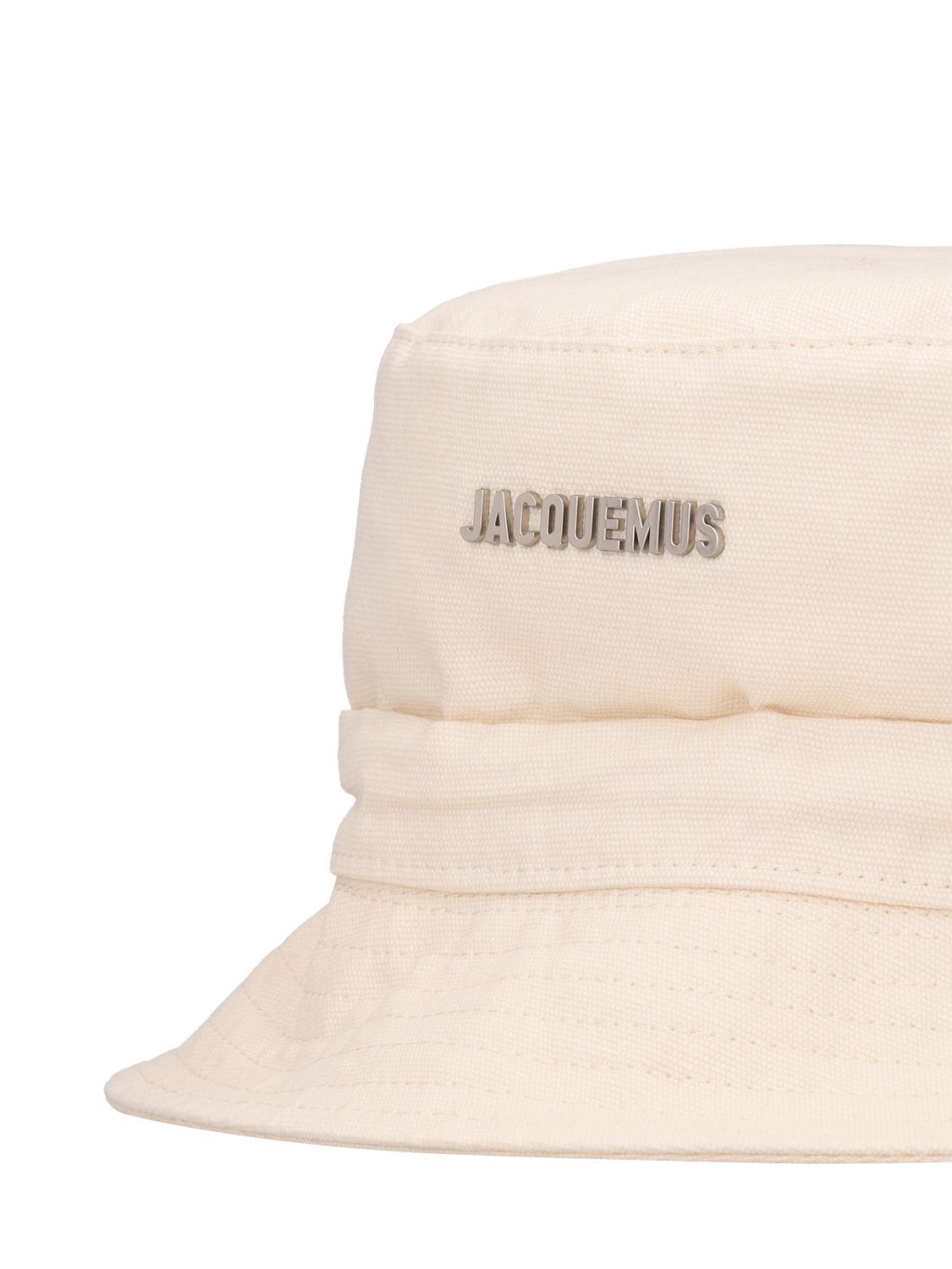 Shop Jacquemus Le Bob Gadjo Cotton Canvas Bucket Hat In Off White