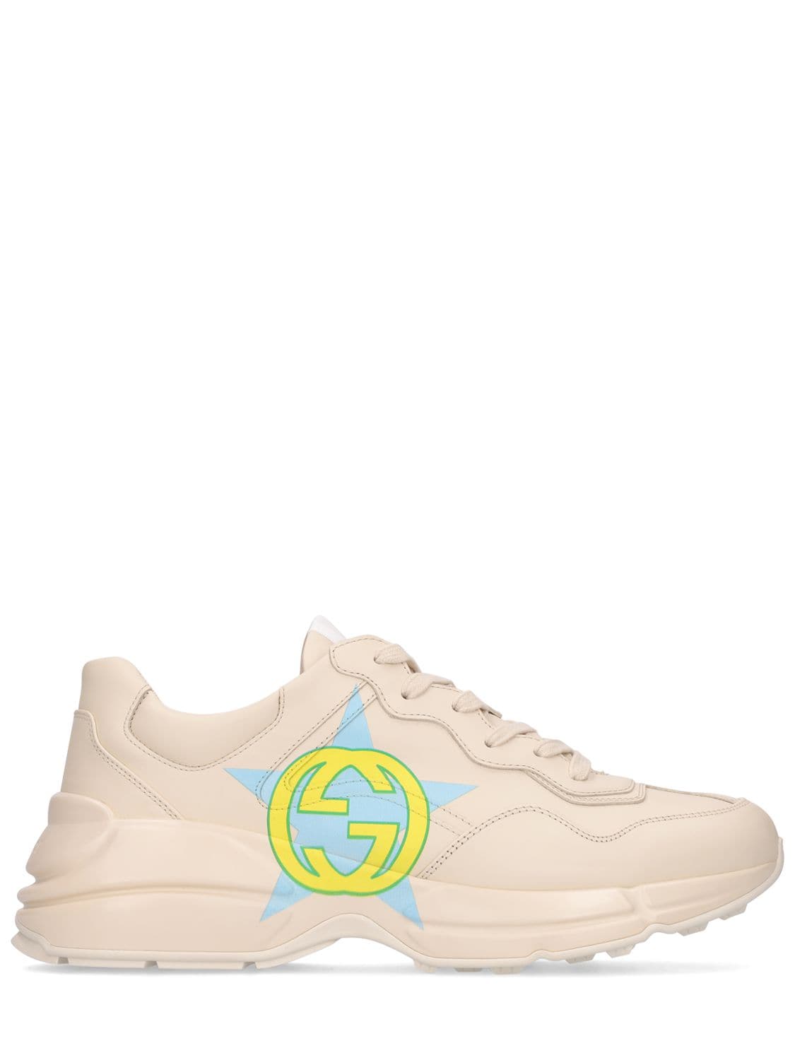 GUCCI Rhyton Star Print Leather Sneakers