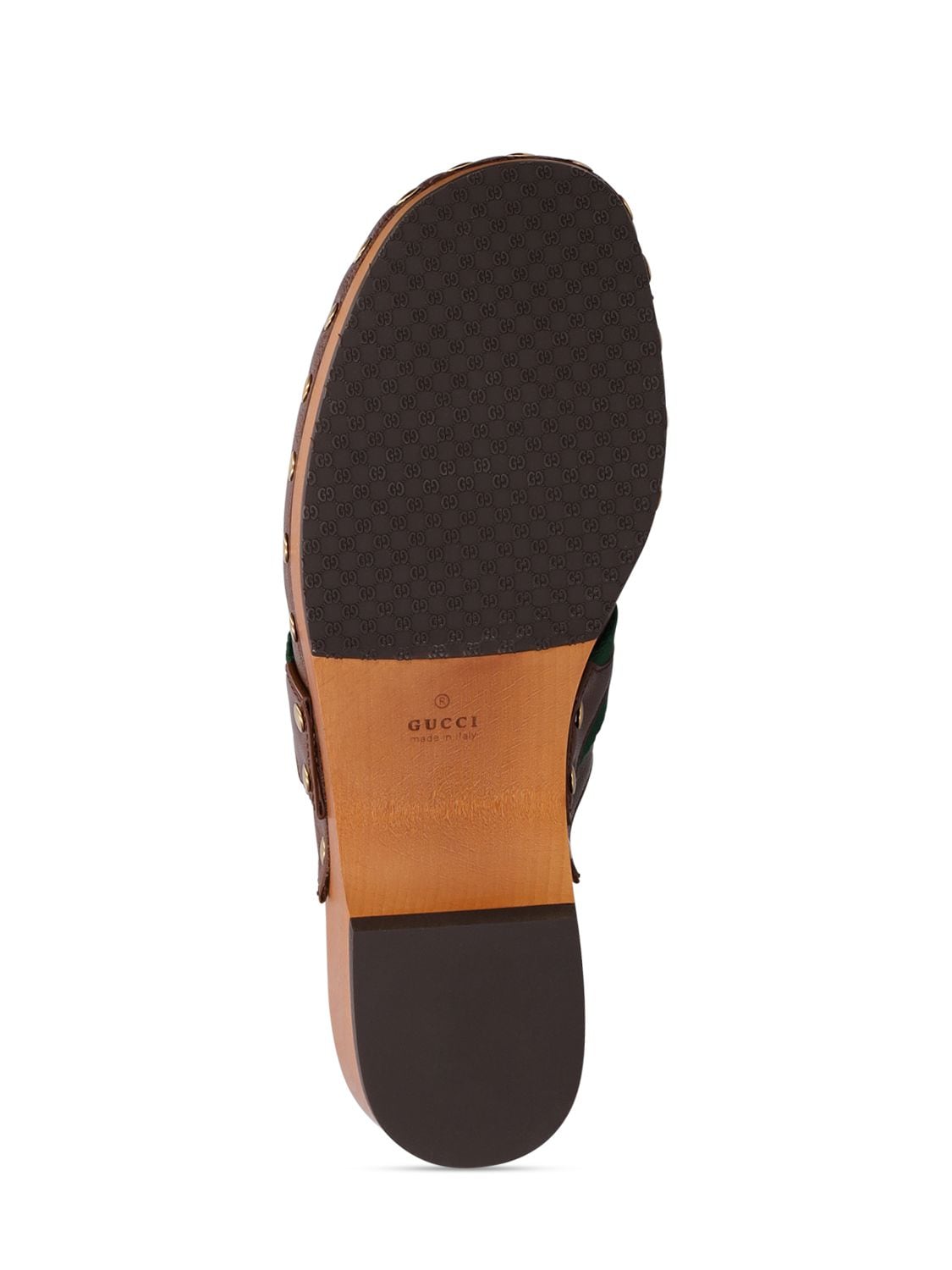 Shop Gucci Leather Slide Sandals In Brown Sugar