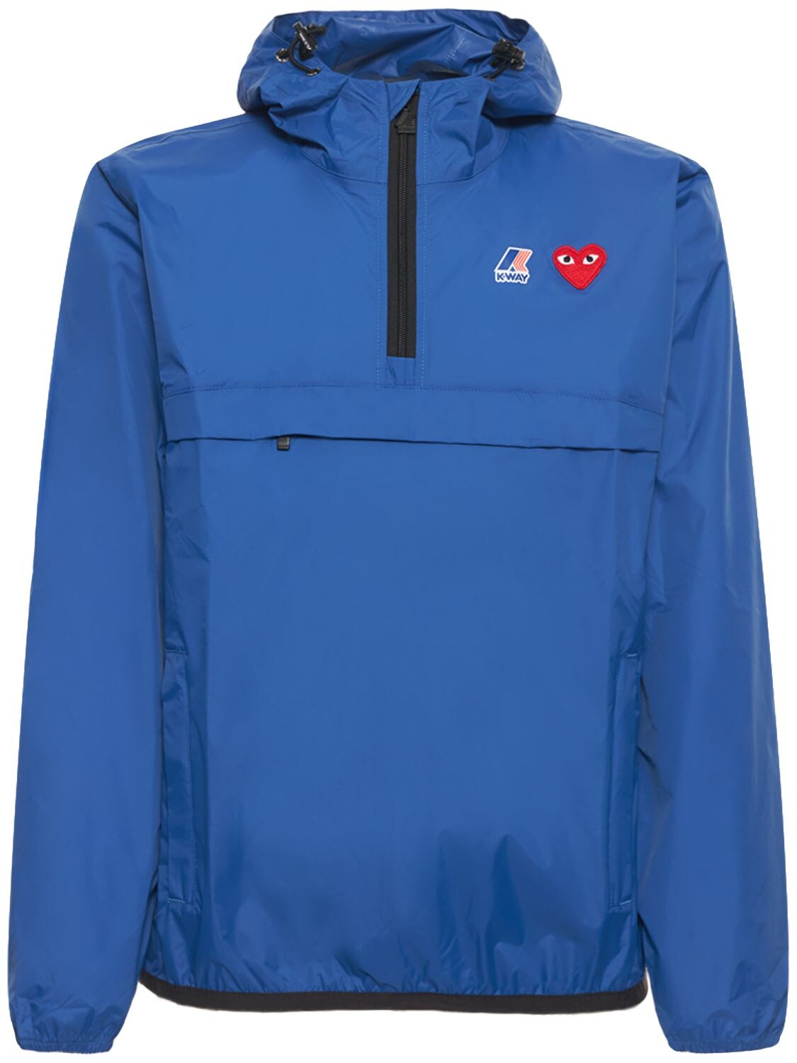 Comme Des Garçons Play K-way Packable Nylon Anorak In Blue