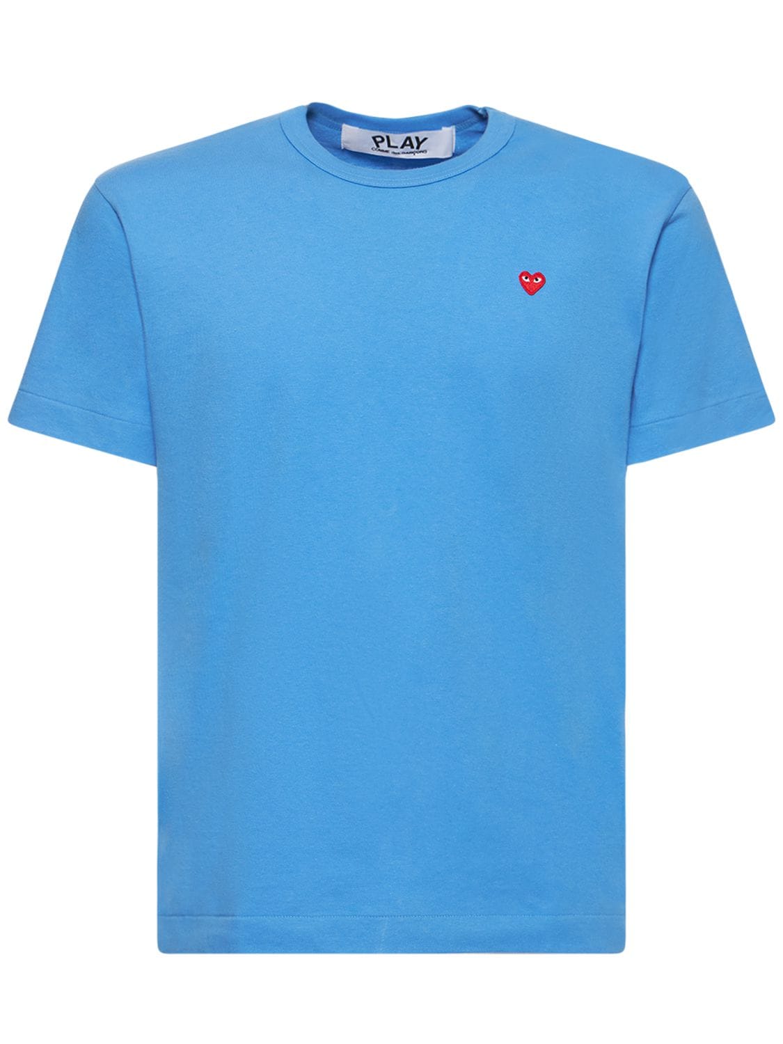 Comme Des Garçons Play Mini Heart Patch Cotton Jersey T-shirt In Blue