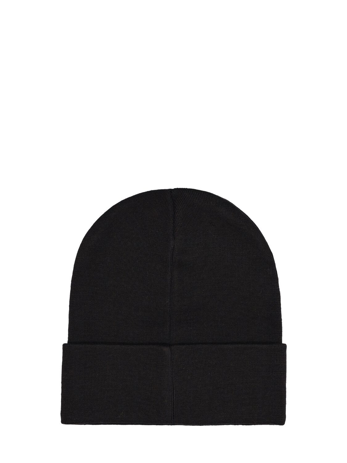Shop Palm Angels Classic Logo Wool Blend Beanie Hat In Black