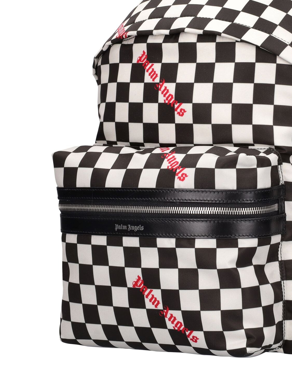 Shop Palm Angels Damier Printed Backpack