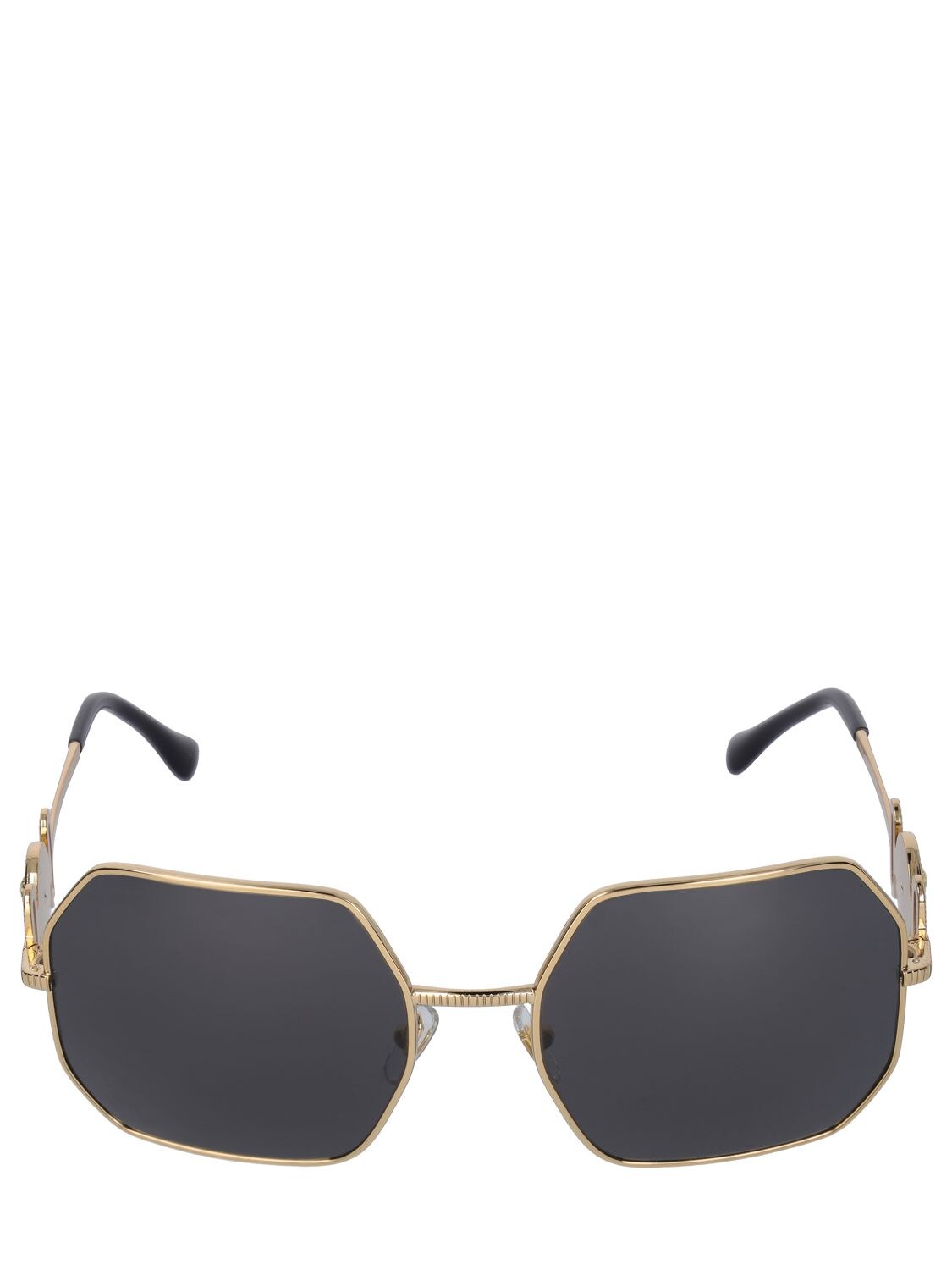 Versace Medusa Biggie Squared Metal Sunglasses In Goldgrey Modesens 