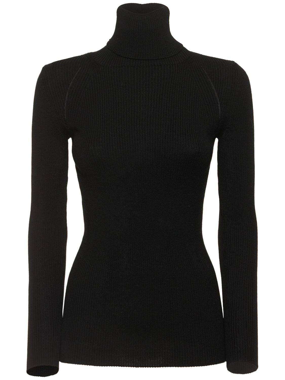 Junya Watanabe Wool Ribbed Knit Turtleneck Sweater In Black | ModeSens
