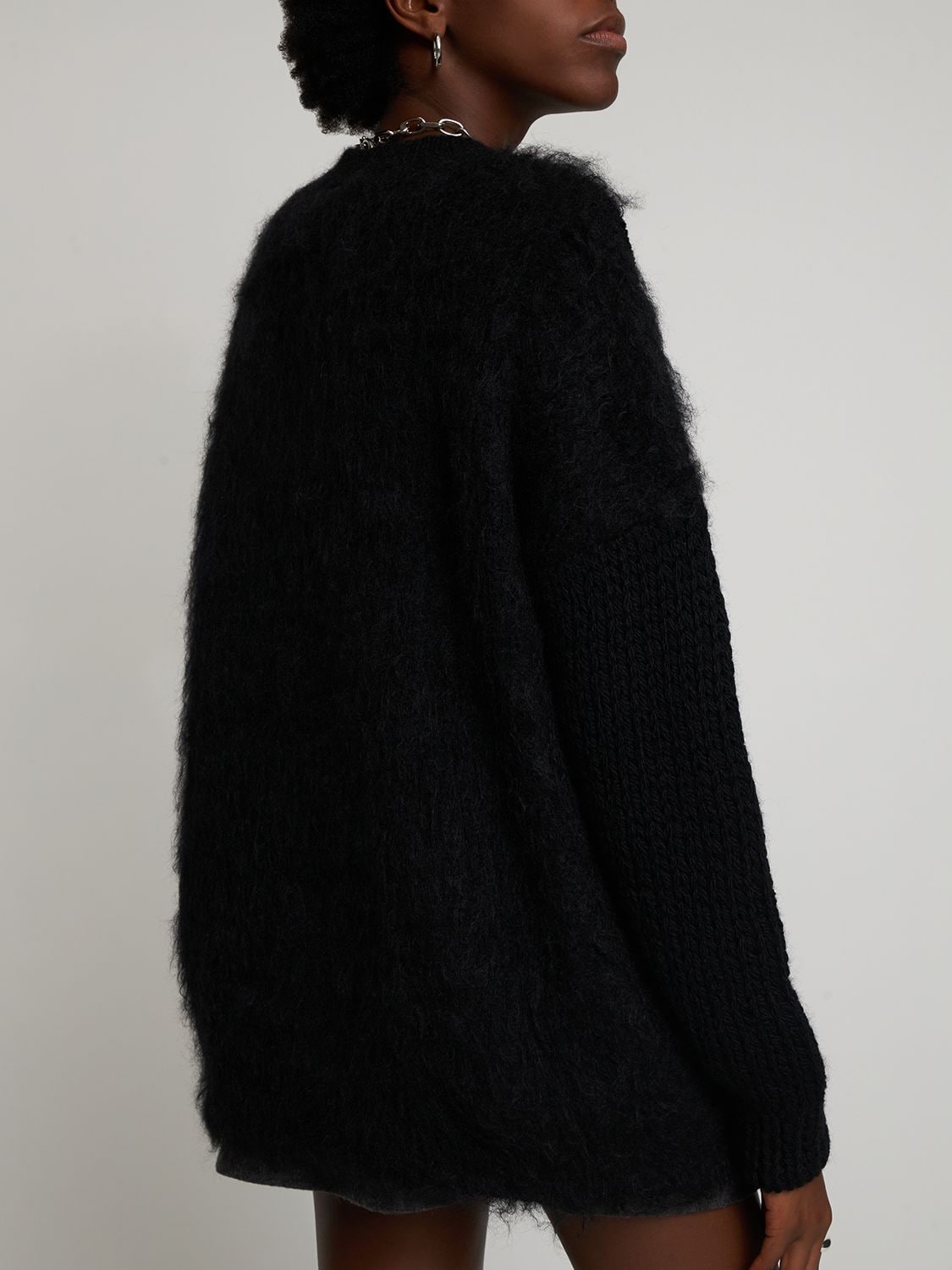 Junya Watanabe Wool Patchwork Oversized Knit Jumper In Multi,black