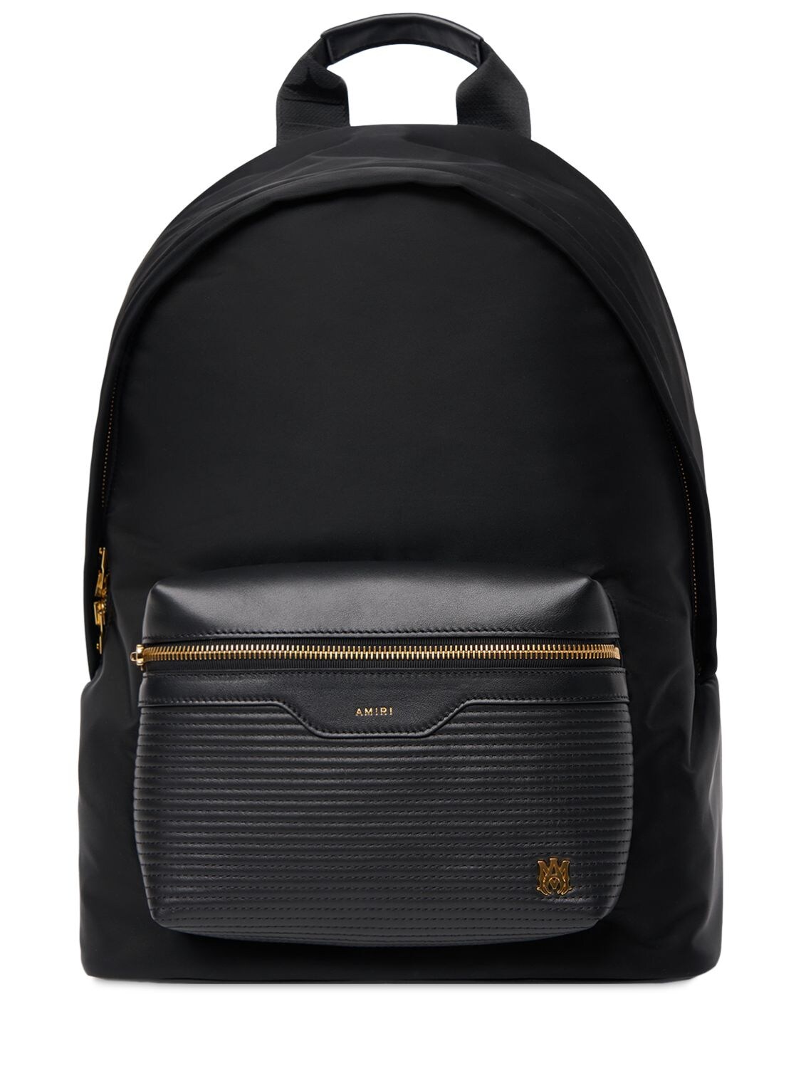Padded Nylon & Leather Backpack