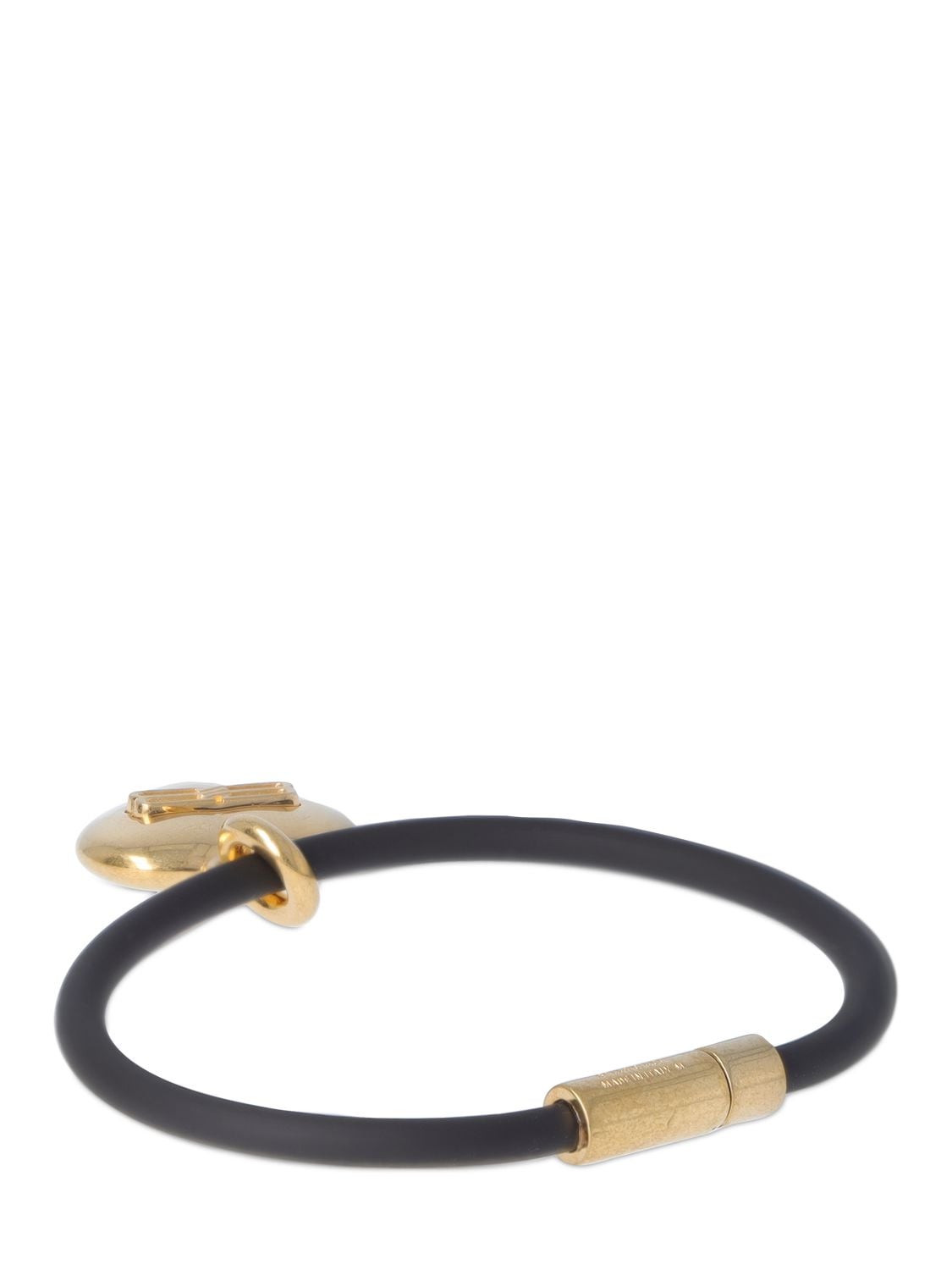 Shop Balenciaga Bb Icon Heart Brass Bracelet In Gold,black