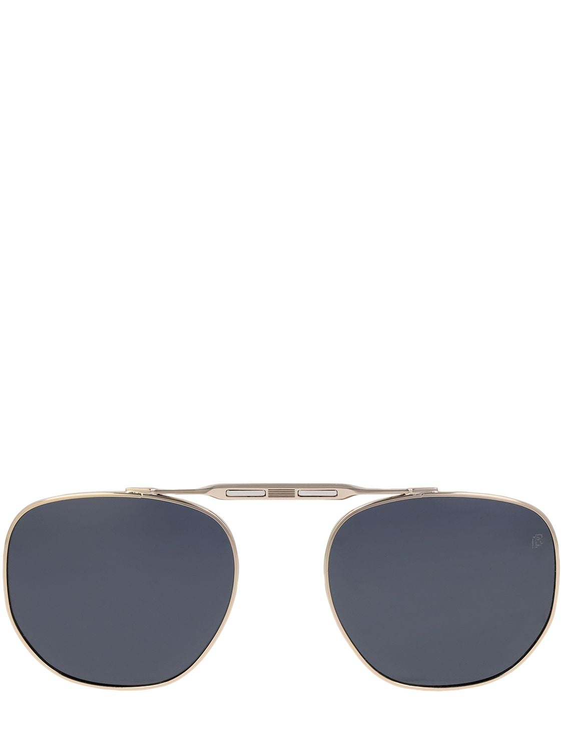 Shop Db Eyewear By David Beckham Db Squared Metal Clip-on Sunglasses In Gold,grey