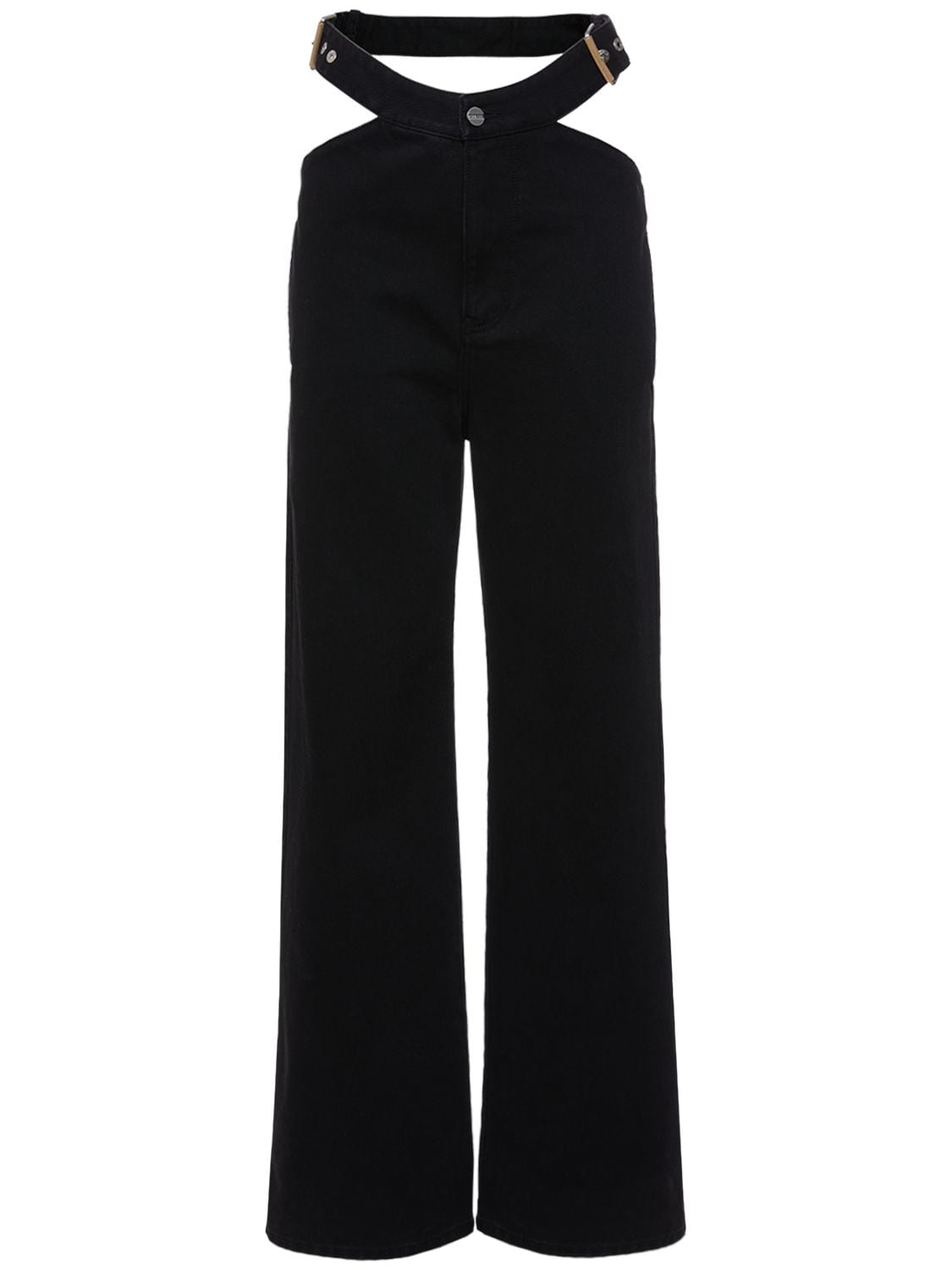 DION LEE Y-front Cutout Straight Denim Jeans