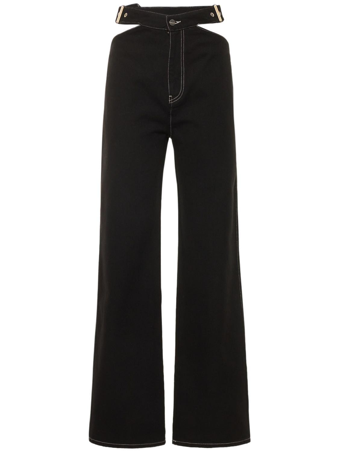 DION LEE Y-front Cutout Straight Denim Jeans