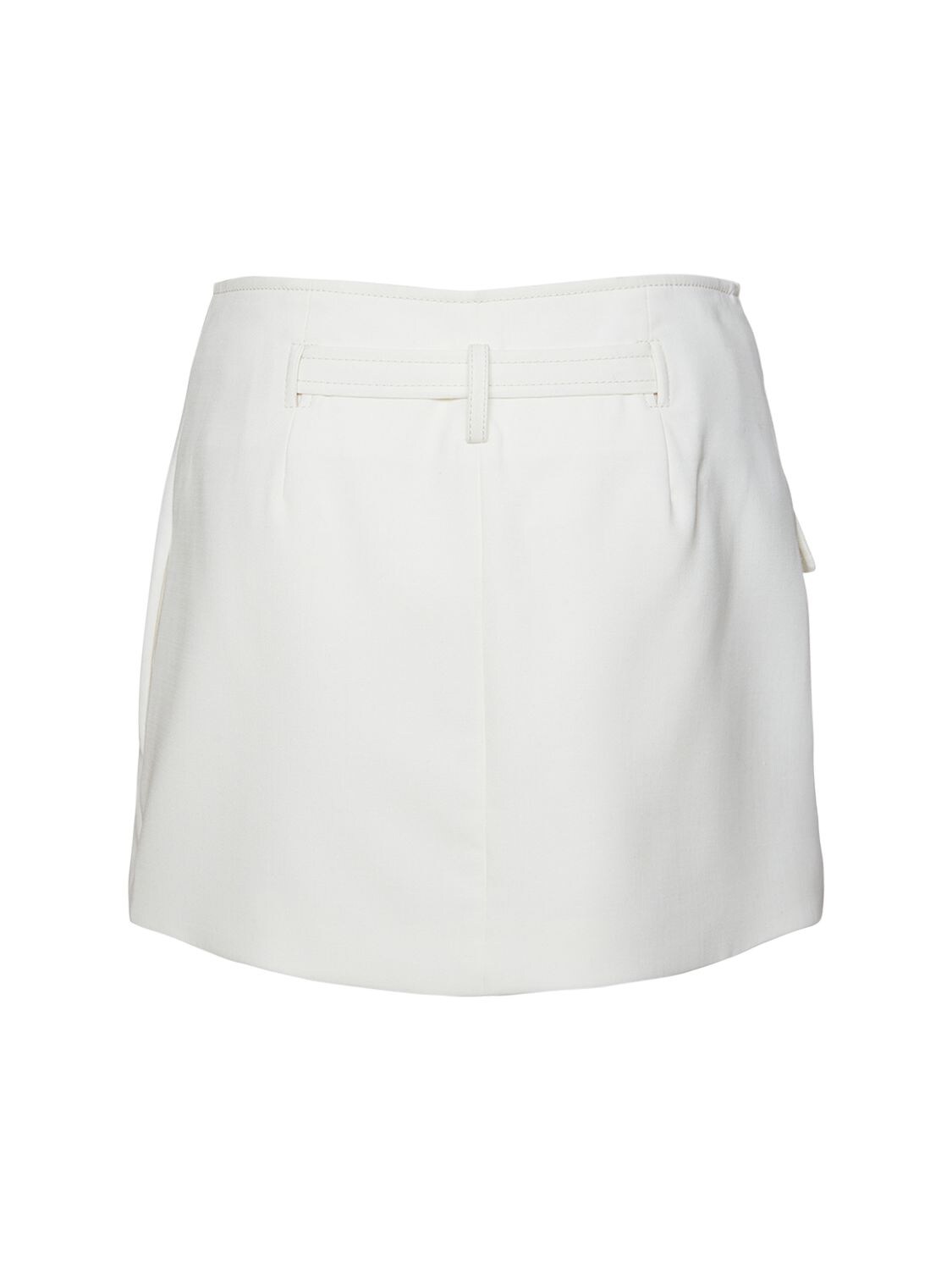 Dion Lee Compact Wool Blend Interlock Mini Skirt In Natural