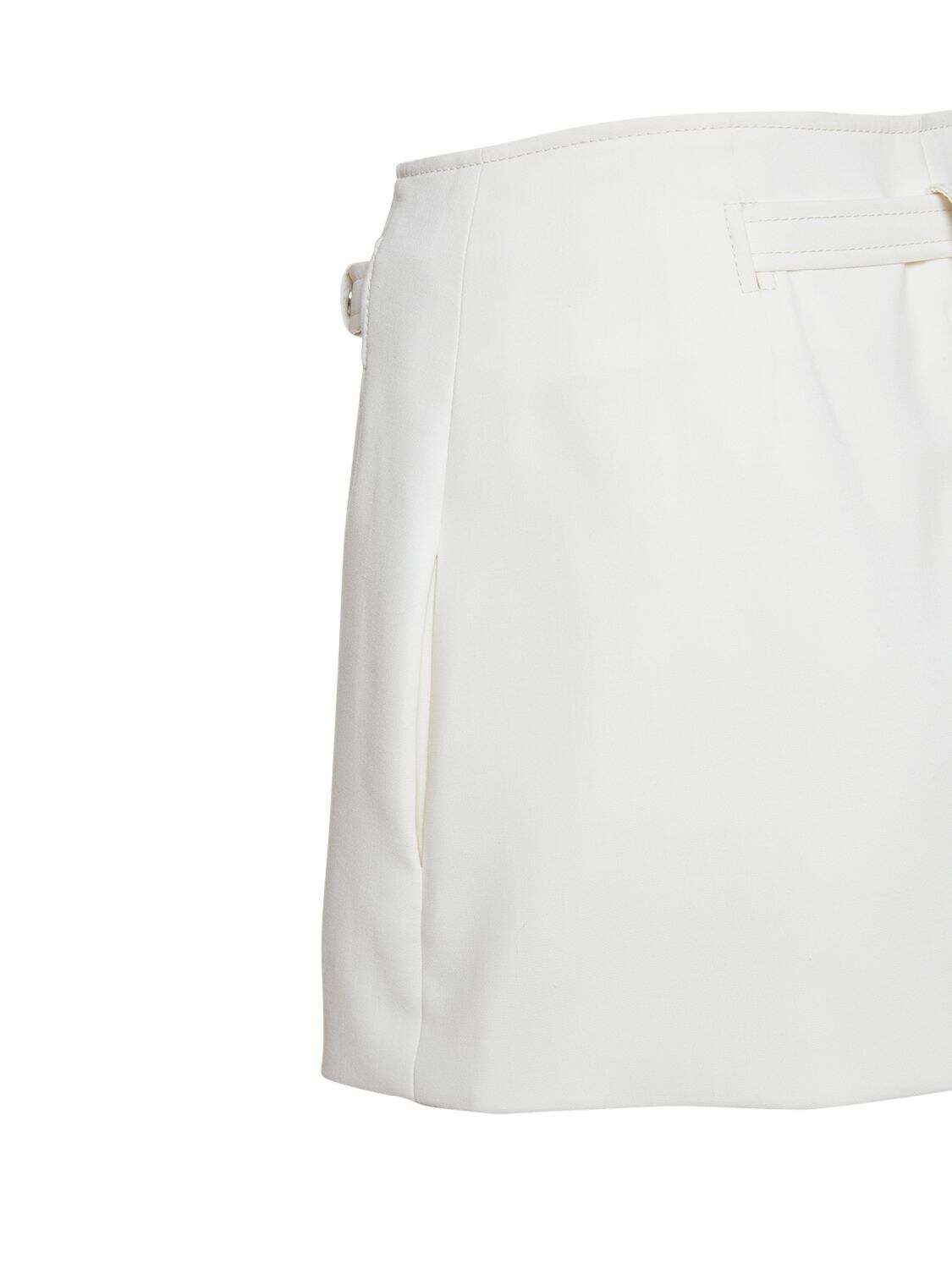 Dion Lee Compact Wool Blend Interlock Mini Skirt In Natural