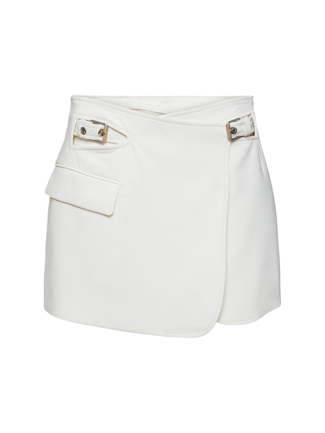 Dion Lee Compact Wool Blend Interlock Mini Skirt In Natural