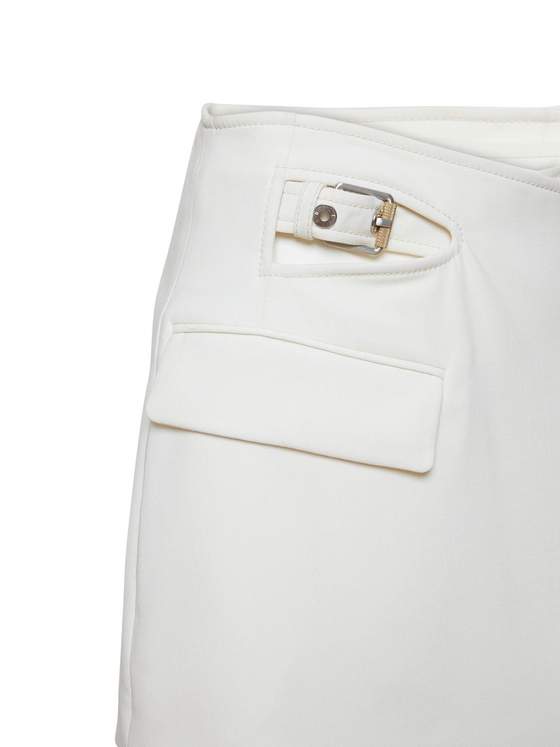 Dion Lee Compact Wool Blend Interlock Mini Skirt In Natural
