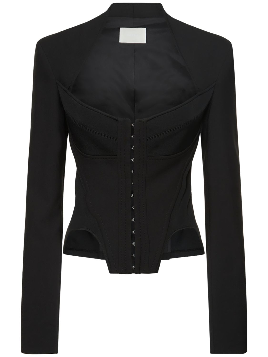 Dion Lee Arch Compact Wool Blend Bustier Jacket In Black
