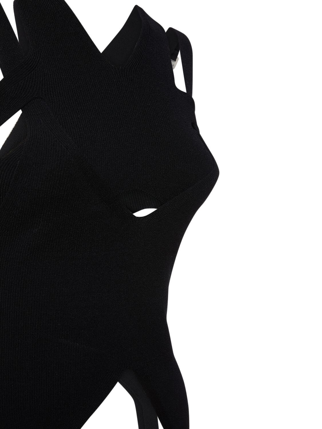 DION LEE LAYERED VISCOSE BLEND KNIT HOSIERY TOP 