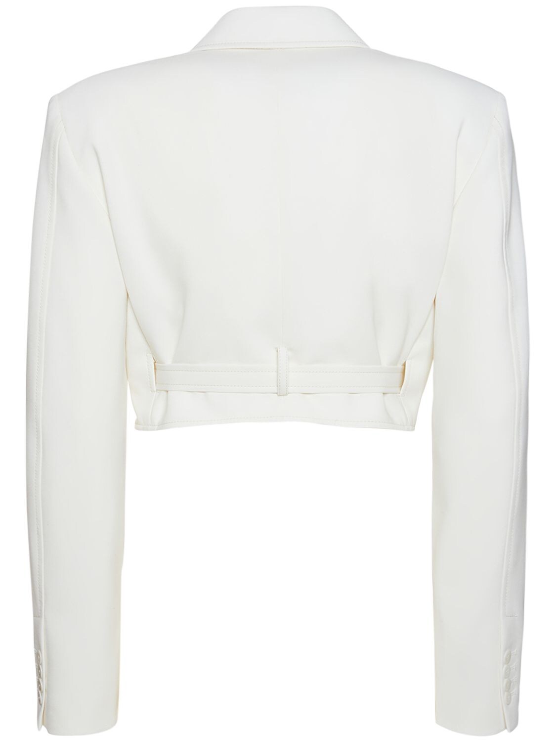 DION LEE COMPACT WOOL BLEND INTERLOCK CROP BLAZER 