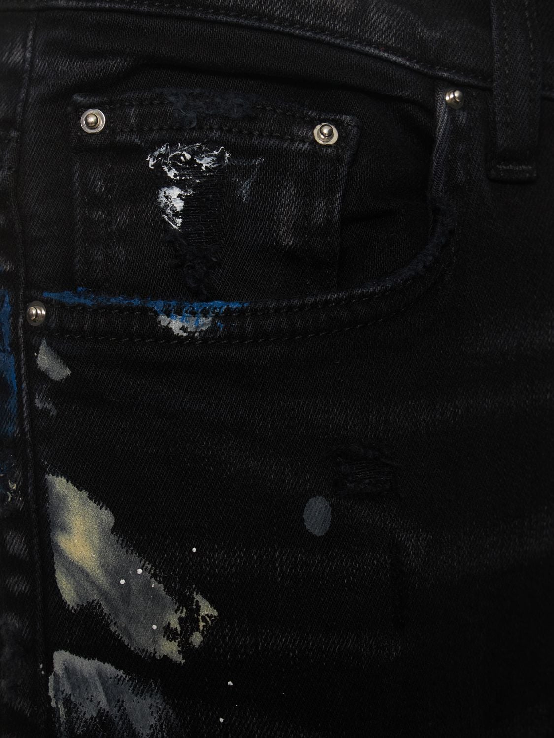 Paint Splatter Flared Jeans in Black - Amiri