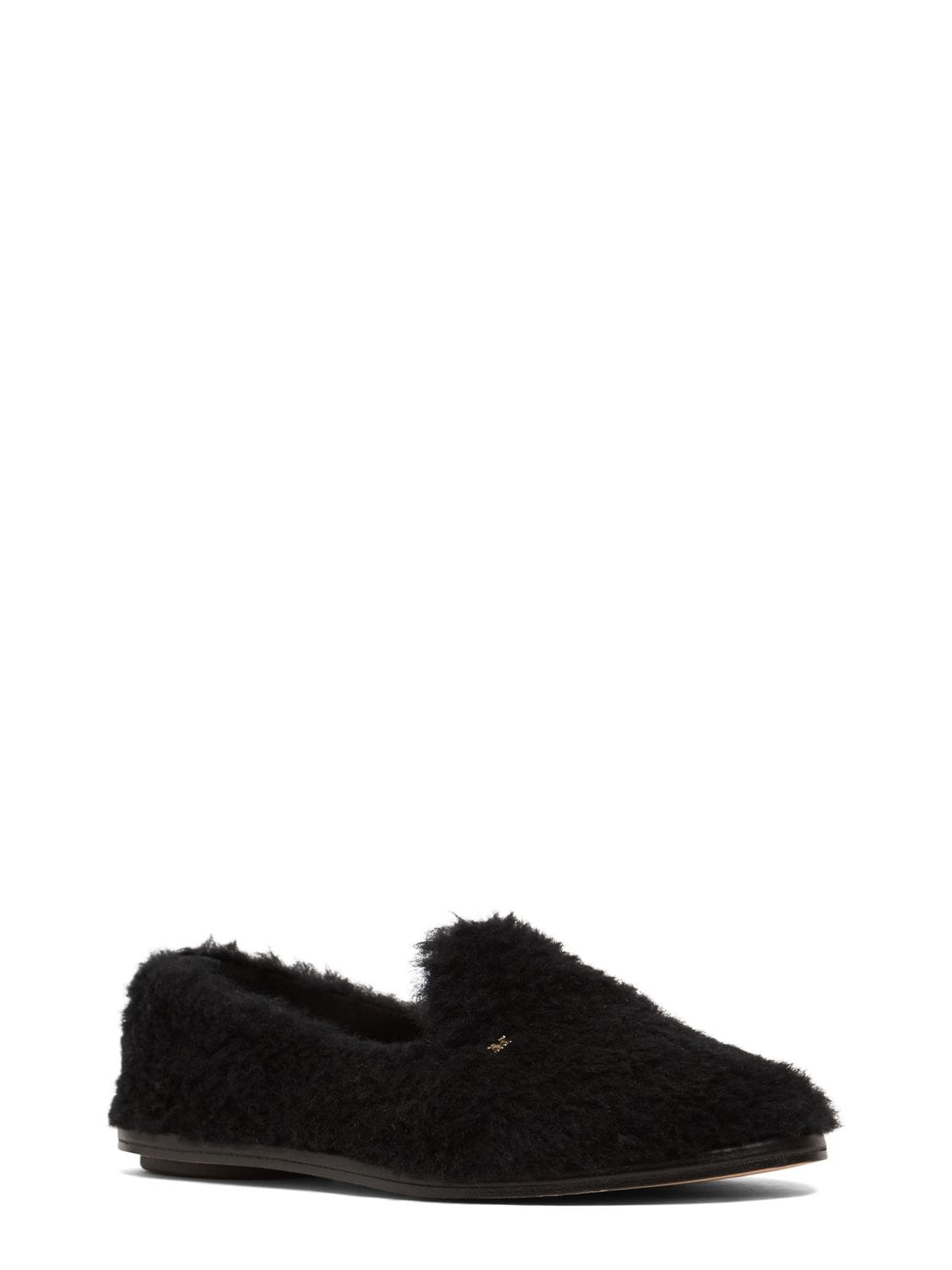 Shop Max Mara 10mm Felia Wool & Silk Loafers In Schwarz