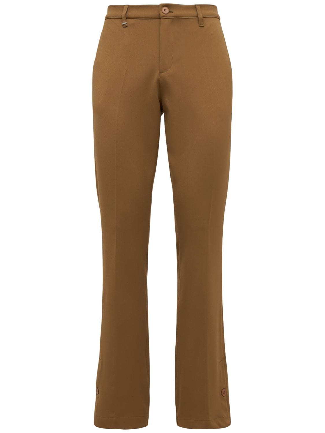 Flaneur Homme Stretch Viscose Blend Flared Suit Pants In Brown