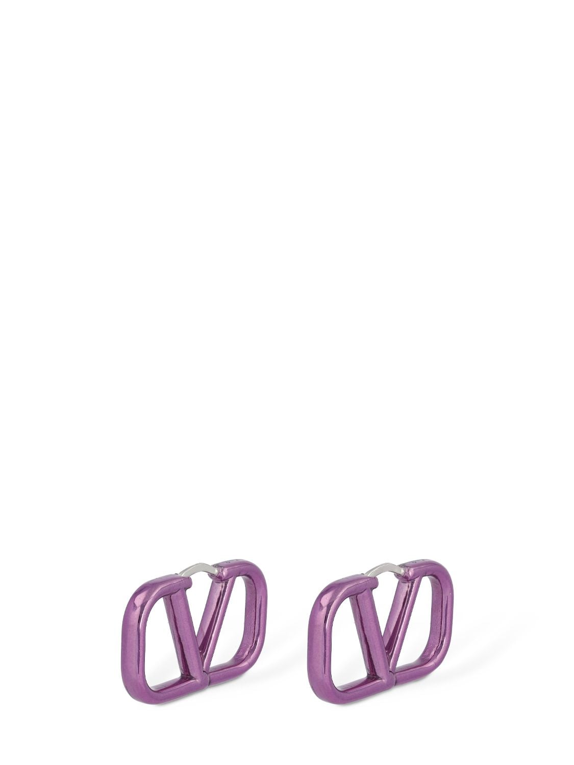 Shop Valentino 2.5cm V Logo Signature Earrings In Pink